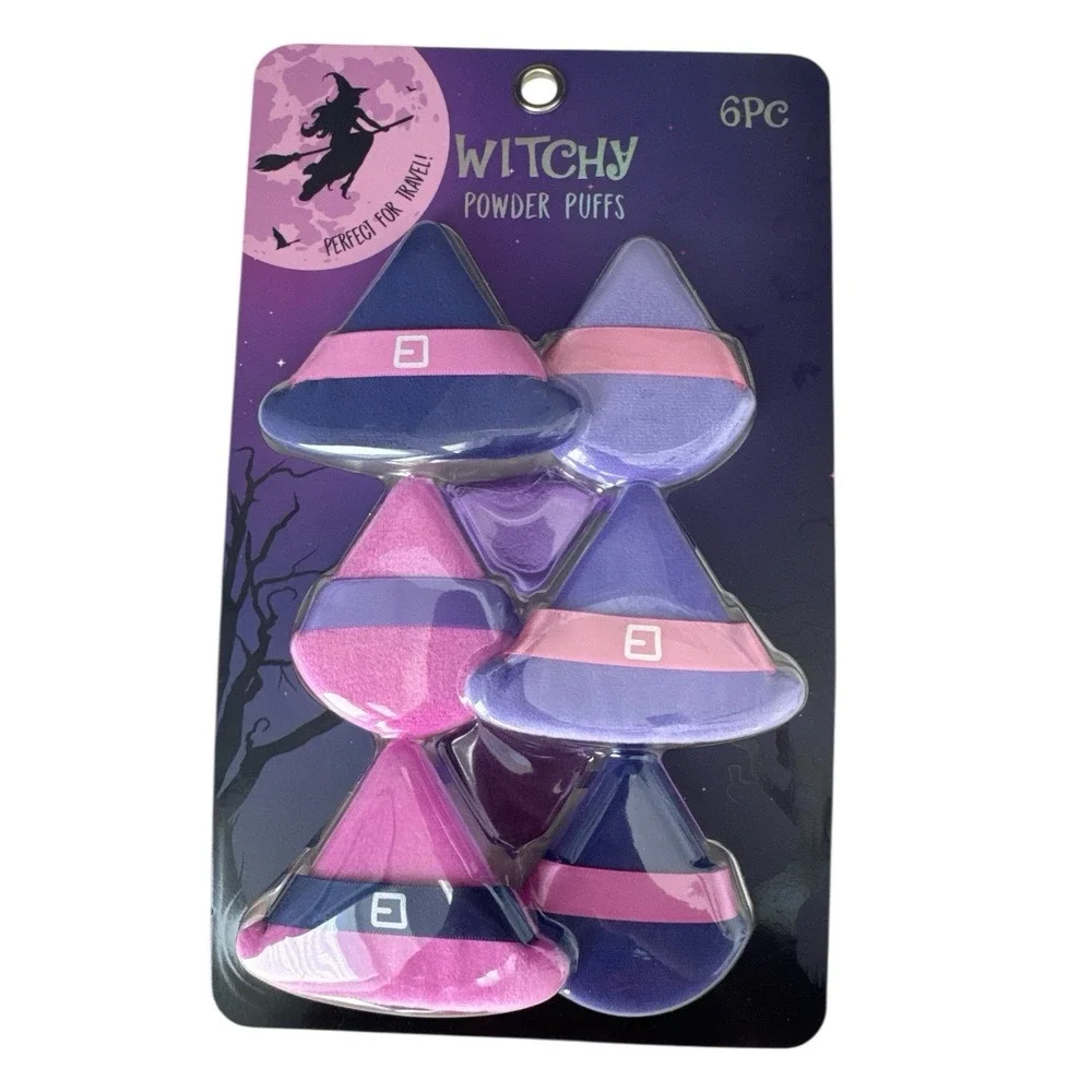 Witchy Powder Puffs 6 Piece Soft Plush Puffs To‎ Apply &  Set Powder New